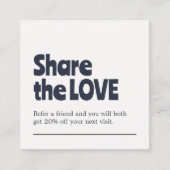 Unieke oude witte blauwe gedurfde salon aanbevelingskaartje (Voorkant)