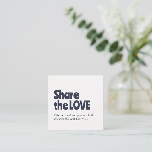 Unieke oude witte blauwe gedurfde salon aanbevelingskaartje (Staand voorkant)