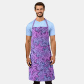 Unieke Paarse Floral Schort (Gedragen)