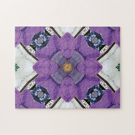 Unieke Paarse witte puzzel uitdaging Legpuzzel (Horizontaal)