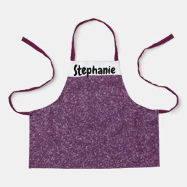 Unieke Paarse & Witte Sparkly Kinder Douanenaam Schort