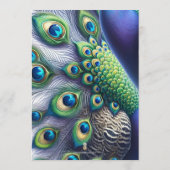 Unieke Peacock Bruiloft Zitkaart Sjabloon Kaart (Achterkant)