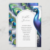 Unieke Peacock Bruiloft Zitkaart Sjabloon Kaart (Voorkant / Achterkant)