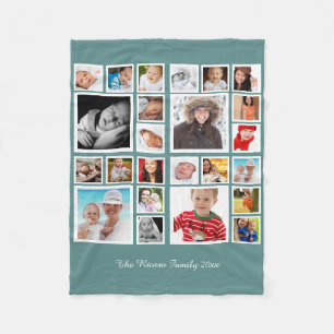 Unieke persoonlijke DIY aangepaste fotocollage Fleece Deken