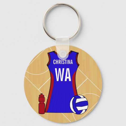 Unieke persoonlijke netball sleutelhanger (Voorkant)