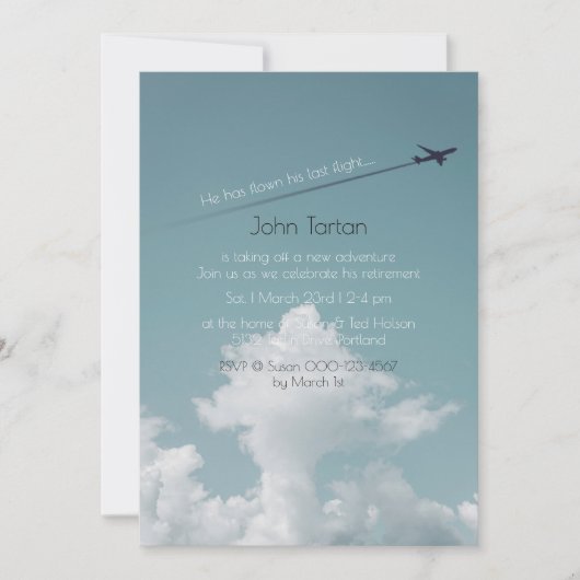 Unieke Piloot Pensioen- of Verjaardagsfeestje Kaart (Voorkant)