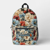 Unieke pioenbloem bloesem bedrukte rugzak (Voorkant)