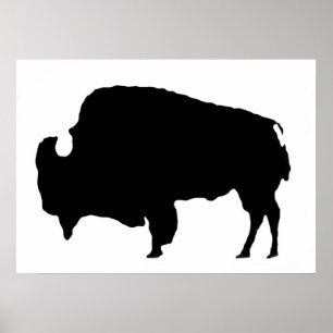 Unieke Pop Art Buffalo Bison Silhouette Poster