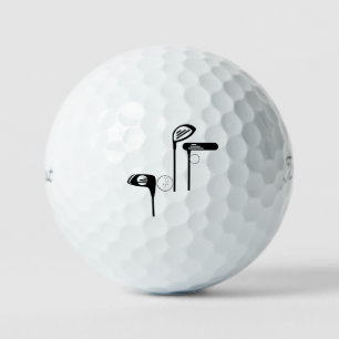 Unieke pret golfclubs bal typografie golfbal