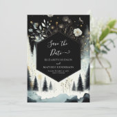 Unieke Printable Enchanted Forest Wedding Save The Date (Staand voorkant)