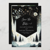 Unieke Printable Enchanted Forest Wedding Save The Date (Voorkant / Achterkant)