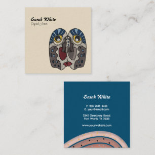 Unieke professionele artistieke moderne vierkante visitekaartje