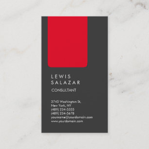 Unieke professionele grijze rode streep visitekaartje