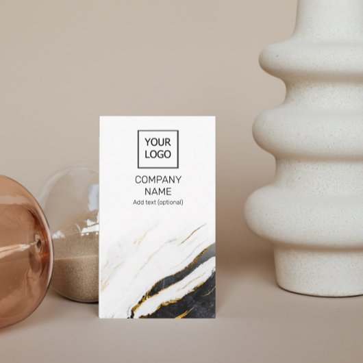 Unieke Professionele Marmeren Zwart & Wit Verticaa Visitekaartje