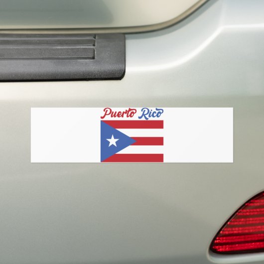 Unieke Puerto Rico Flag Folded Bumpersticker (Op auto)