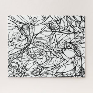 unieke PUZZEL handgetekende lijnkunst, kleur deze
