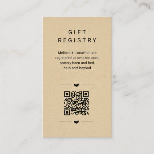 Unieke QR-code Cadeauregister Kaart invoegen