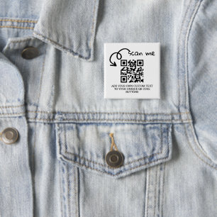 Unieke QR code gepersonaliseerde scannable website Vierkante Button 5,1 Cm