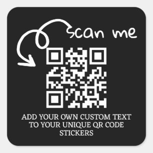 Unieke QR code gepersonaliseerde scannable website Vierkante Sticker