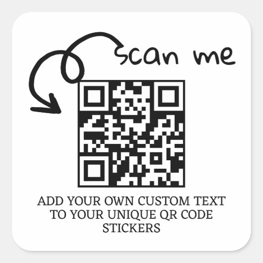 Unieke QR code gepersonaliseerde scannable website Vierkante Sticker (Voorkant)