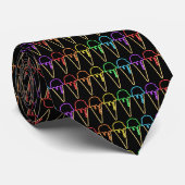 Unieke Rainbow Neon Light Ice Cream Cont Pattern Stropdas (Opgerold)