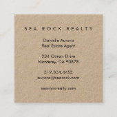Unieke Real Estate Agent Rocks Beach Photo KRAFT Vierkante Visitekaartje (Achterkant)
