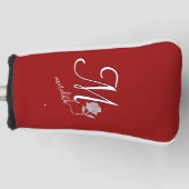 Unieke Red Custom Monogram Name Roos Putter Golfheadcover (Voorkant)