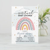 Unieke Regenboog Stippen Virtuele Baby Shower Uitn Kaart (Staand voorkant)
