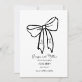 Unieke Retro Bow Bewaar de Datum Uitnodiging (Voorkant)