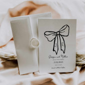 Unieke Retro Bow Bewaar de Datum Uitnodiging