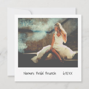 Unieke Retro Instant Photo Bridal Brunch Kaart