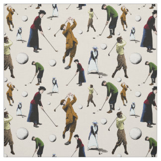 Unieke Retro Mannen en vrouwelijke golfers Stof