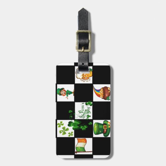 Unieke Retro St. Patrick's Day Bagagelabel (Voorkant verticaal)