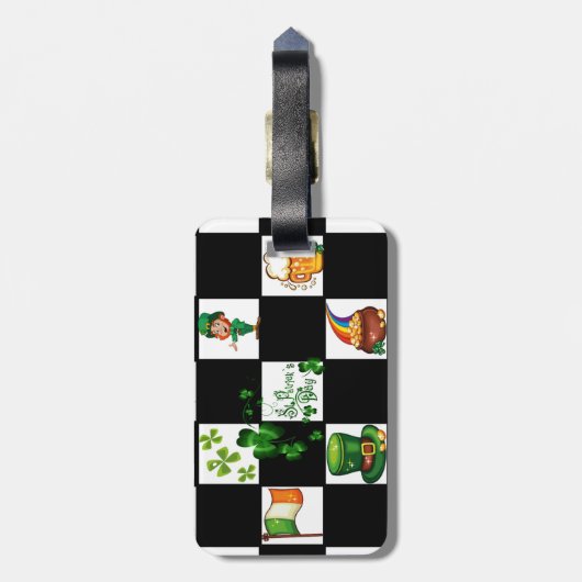 Unieke Retro St. Patrick's Day Bagagelabel (Achterkant verticaal)