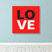 Unieke rode achtergrond liefde Romance Canvas Afdruk (Insitu (Houten vloer))
