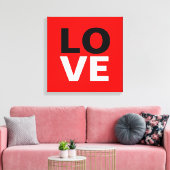 Unieke rode achtergrond liefde Romance Canvas Afdruk (Insitu (Woonkamer))