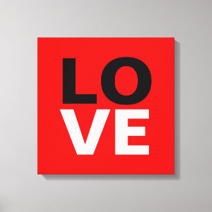 Unieke rode achtergrond liefde Romance Canvas Afdruk