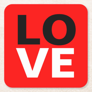 Unieke rode achtergrond liefde Romance Vierkante Kartonnen Onderzetter