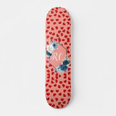 unieke rode harten op roze en patroon Aangepast Skateboard (Voorkant)