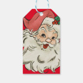 Unieke rode retro kerstman cadeaulabel (Achterkant)