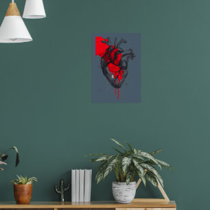 Unieke rode spat Human Heart Poster Art