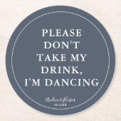 Unieke rokerige marine, neem alsjeblieft mijn Drin Ronde Kartonnen Onderzetter (Voorkant)