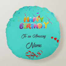 Unieke ronde kussen cadeau voor verjaardagen