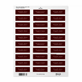 Unieke Roodbruine Klasse Script Creative Plain Etiket (Full Sheet)
