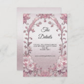 Unieke roze bloemendetailbehuizing Kaart (Voorkant / Achterkant)