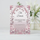 Unieke roze bloemendetailbehuizing Kaart (Staand voorkant)