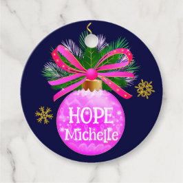 Unieke Roze Lint Bauble Bedankjes Labels