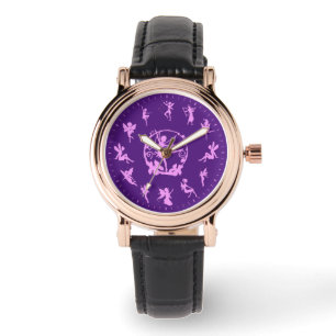 Unieke roze roze zilhouettes met gerespecteerd hor horloge