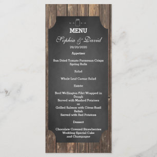 Unieke Rustic Mason Jar Wedding Custom Menu