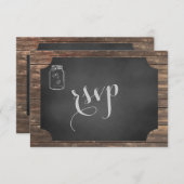 Unieke Rustic Mason Jar Wedding RSVP (Voorkant / Achterkant)